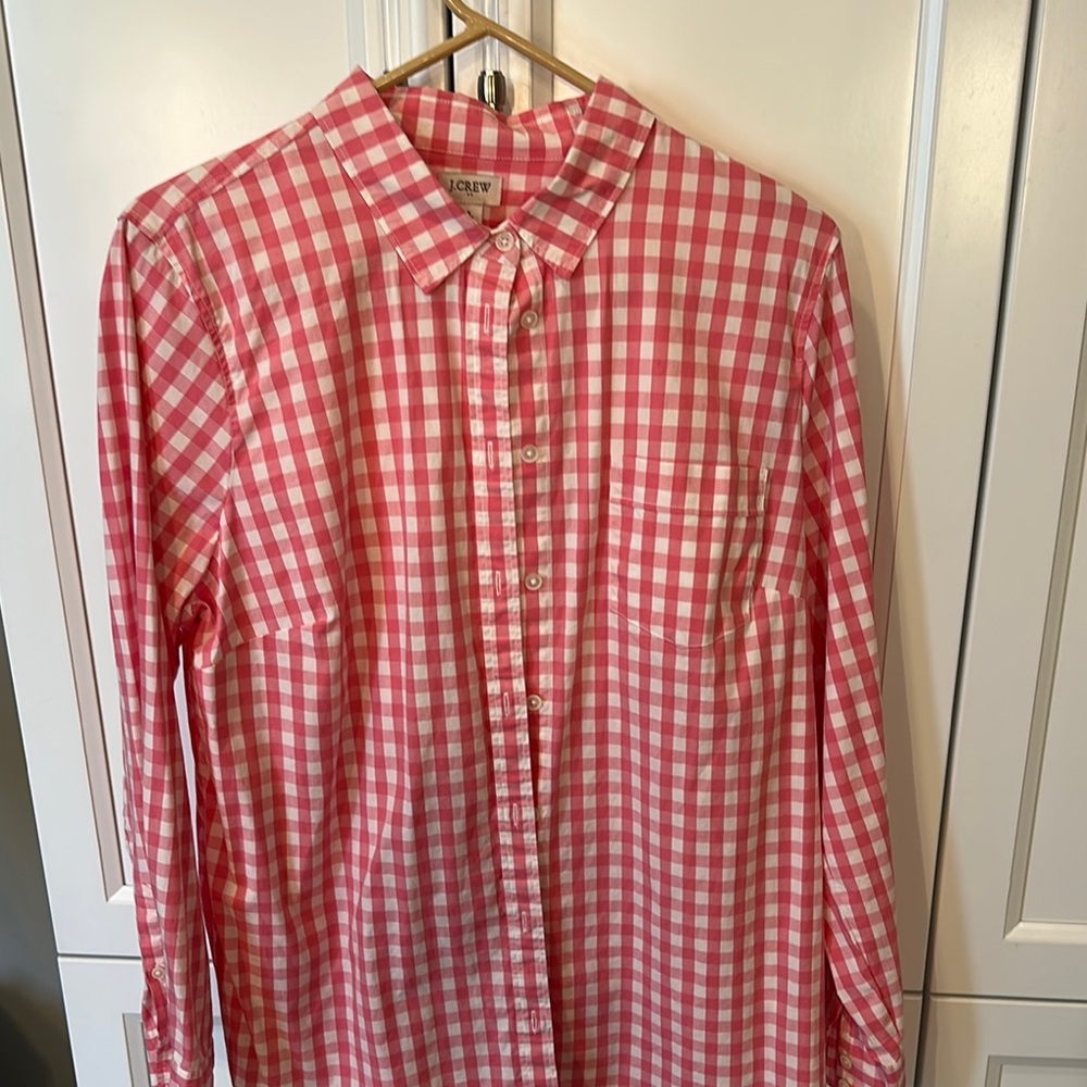 J. Crew Pink Gingham Women’s Shirt